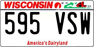 WI license plate 595VSW