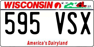 WI license plate 595VSX