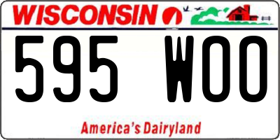 WI license plate 595WOO