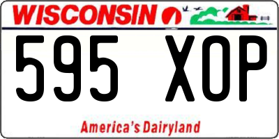WI license plate 595XOP