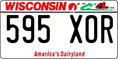 WI license plate 595XOR