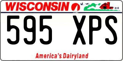 WI license plate 595XPS