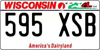 WI license plate 595XSB