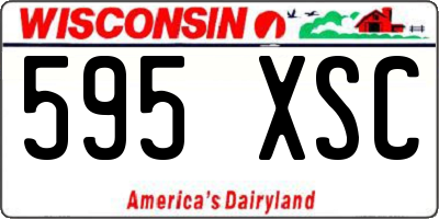 WI license plate 595XSC