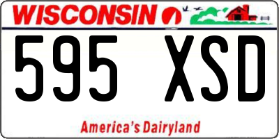 WI license plate 595XSD