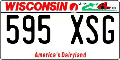 WI license plate 595XSG
