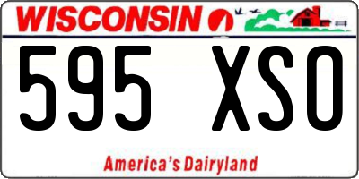 WI license plate 595XSO