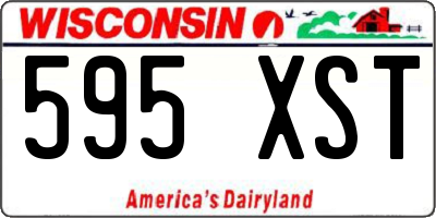 WI license plate 595XST