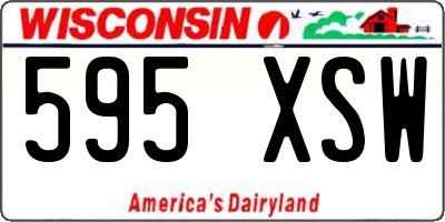WI license plate 595XSW