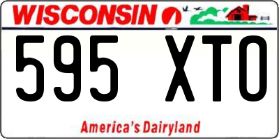 WI license plate 595XTO