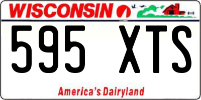 WI license plate 595XTS