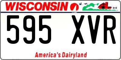 WI license plate 595XVR