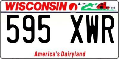 WI license plate 595XWR