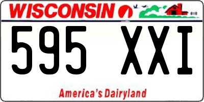 WI license plate 595XXI