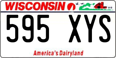 WI license plate 595XYS