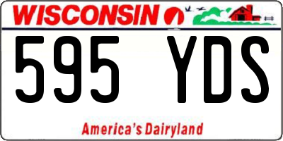 WI license plate 595YDS