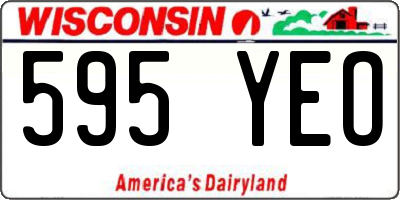 WI license plate 595YEO