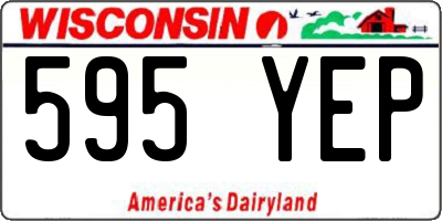 WI license plate 595YEP