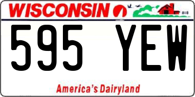 WI license plate 595YEW