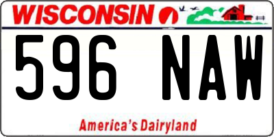 WI license plate 596NAW