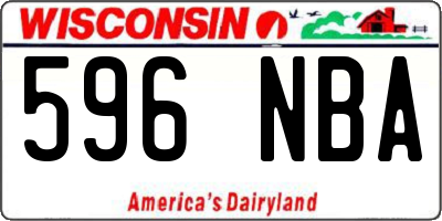 WI license plate 596NBA