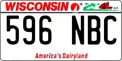 WI license plate 596NBC