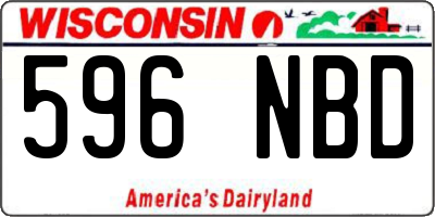 WI license plate 596NBD