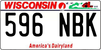 WI license plate 596NBK