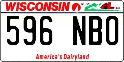 WI license plate 596NBO