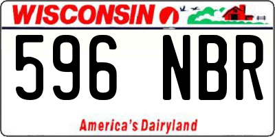 WI license plate 596NBR