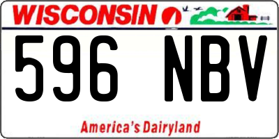 WI license plate 596NBV