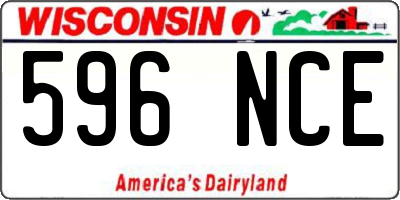 WI license plate 596NCE