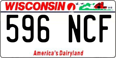 WI license plate 596NCF
