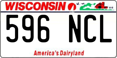 WI license plate 596NCL