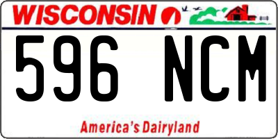 WI license plate 596NCM