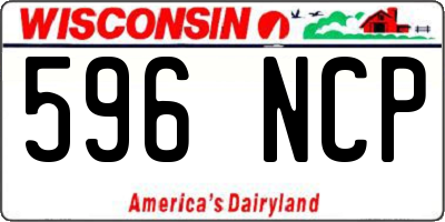 WI license plate 596NCP