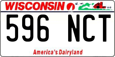 WI license plate 596NCT