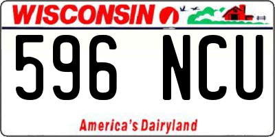 WI license plate 596NCU