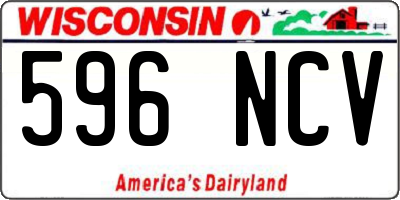 WI license plate 596NCV