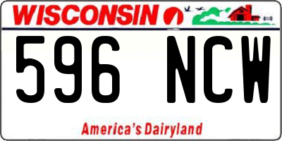WI license plate 596NCW