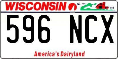 WI license plate 596NCX
