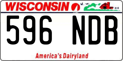 WI license plate 596NDB