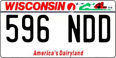 WI license plate 596NDD