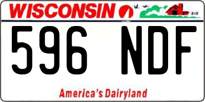 WI license plate 596NDF