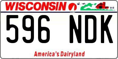 WI license plate 596NDK