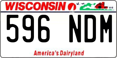 WI license plate 596NDM