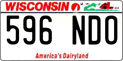 WI license plate 596NDO