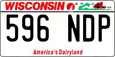 WI license plate 596NDP