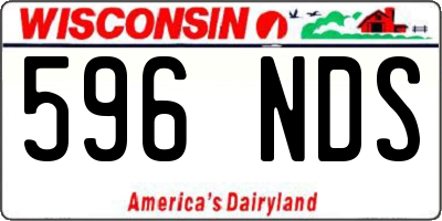 WI license plate 596NDS