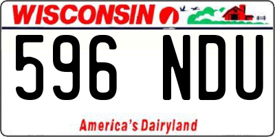 WI license plate 596NDU